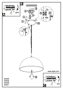 Bruksanvisning Eglo 94936 Lampa