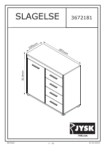 Manual JYSK Slagelse (85x82x39) Dresser