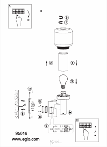 Bruksanvisning Eglo 95016 Lampa