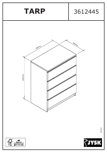 Εγχειρίδιο JYSK Tarp (80x100x48) Συρταριέρα
