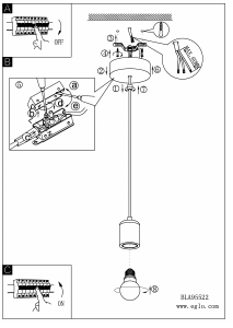 Bruksanvisning Eglo 95522 Lampa