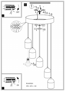 Bruksanvisning Eglo 95524 Lampa