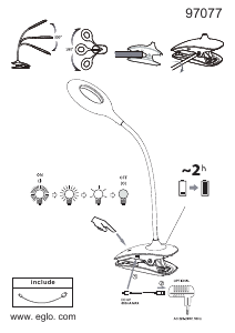 Bruksanvisning Eglo 97077 Lampa