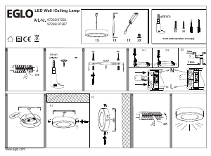 Bruksanvisning Eglo 97263 Lampa