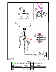 Bruksanvisning Eglo 97515 Lampa