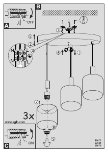 Bruksanvisning Eglo 97673 Lampa