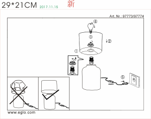 Bruksanvisning Eglo 97773 Lampa