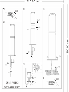 Bruksanvisning Eglo 98152 Lampa