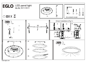 Bruksanvisning Eglo 98213 Lampa