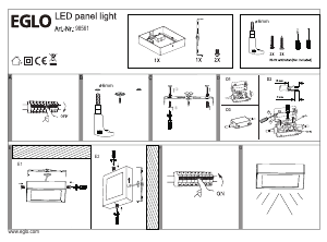 Bruksanvisning Eglo 98561 Lampa