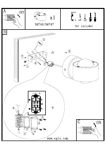 Bruksanvisning Eglo 98747 Lampa