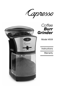 Bruksanvisning Capresso 559 Kaffekvarn