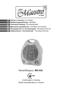 Manual Maestro MR920 Heater