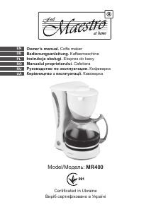 Instrukcja Maestro MR400 Ekspres do kawy