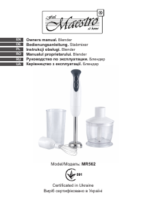 Manual Maestro MR562 Hand Blender