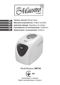 Manual Maestro MR750 Bread Maker