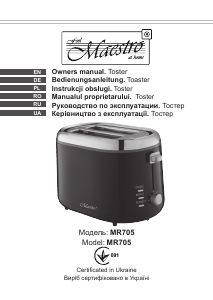 Manual Maestro MR705 Toaster