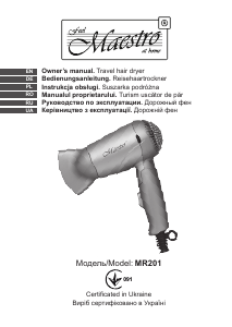 Manual Maestro MR201 Hair Dryer