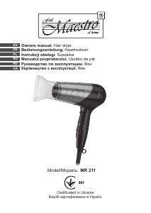Manual Maestro MR211 Hair Dryer