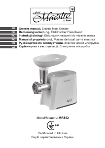 Instrukcja Maestro MR852 Maszynka do mielenia