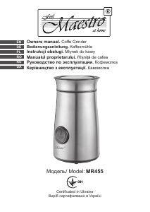 Instrukcja Maestro MR455 Młynek do kawy