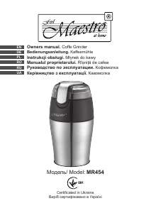 Instrukcja Maestro MR454 Młynek do kawy