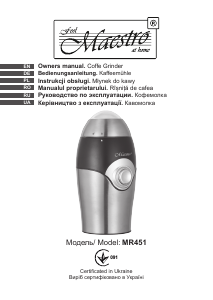 Instrukcja Maestro MR451 Młynek do kawy