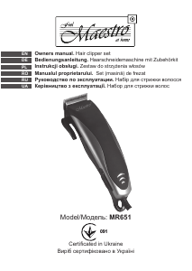Instrukcja Maestro MR651 Strzyżarka do włosów