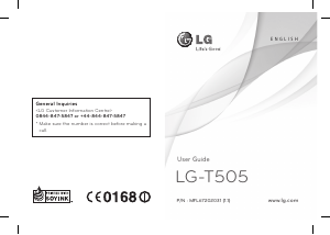 Manual LG T505GO Mobile Phone