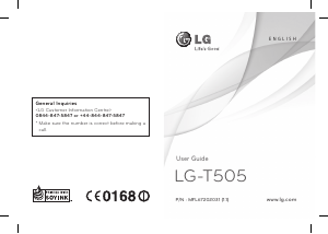 Bruksanvisning LG T505GO Mobiltelefon