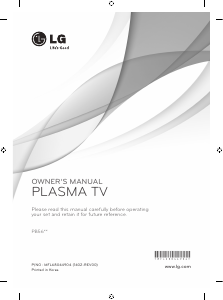 Bruksanvisning LG 50PB560B Plasma TV