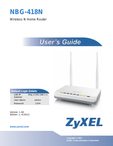 Handleiding ZyXEL NBG-418N Router