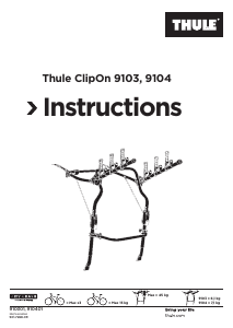 Brugsanvisning Thule ClipOn 9104 Cykelholder
