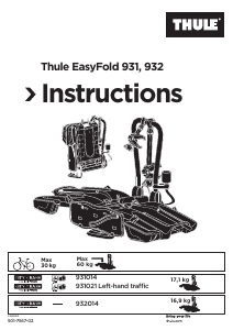 Kullanım kılavuzu Thule EasyFold 931 Bisiklet taşıyıcısı