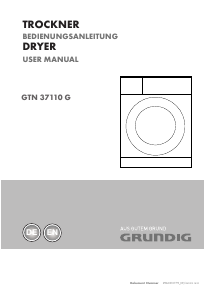 Bruksanvisning Grundig GTN 37110 G Torktumlare