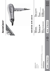Priručnik SilverCrest IAN 278227 Sušilo za kosu