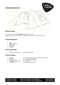 Handleiding Carl Denig Electra Large Tent