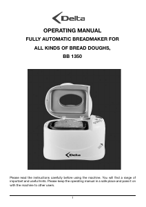 Manual Delta BB 1350 Bread Maker