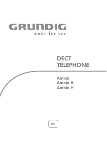 Bedienungsanleitung Grundig Ambio Schnurlose telefon