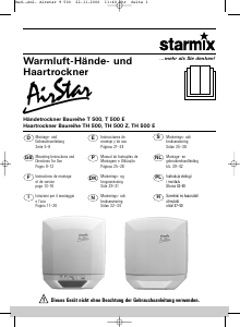 Brugsanvisning Starmix T 500 Håndtørrer