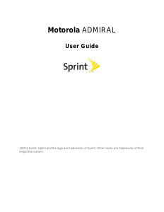 Manual Motorola Admiral (Sprint) Mobile Phone