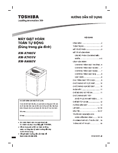 Hướng dẫn sử dụng Toshiba AW-A785SV Máy giặt