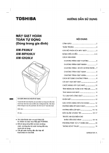 Hướng dẫn sử dụng Toshiba AW-G920LV Máy giặt