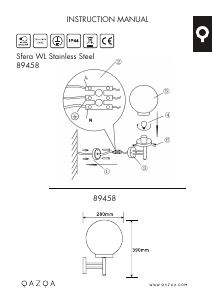 Bruksanvisning Qazqa 89458 Sfera Lampa