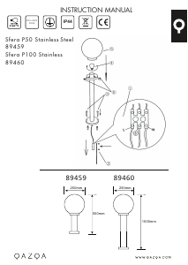 Bruksanvisning Qazqa 89460 Sfera Lampa