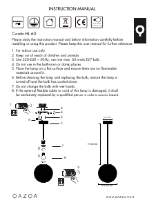 Manual de uso Qazqa 89780 Corda Lámpara