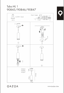 Instrukcja Qazqa 90845 Tubo Lampa