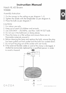 Bruksanvisning Qazqa 90888 Hatch 45 Lampe