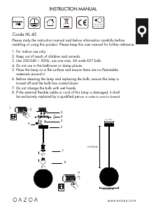 Bruksanvisning Qazqa 90893 Corda Lampe