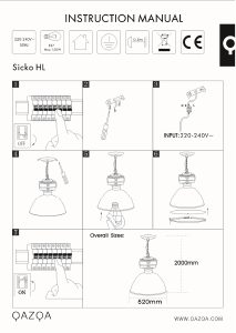 Instrukcja Qazqa 91038 Sicko Lampa